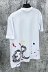 Мужская белая футболка Dior paint-splatter