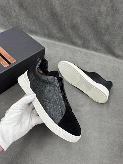 Мужские кроссовки Ermenegildo Zegna Triple Stitch - Black   