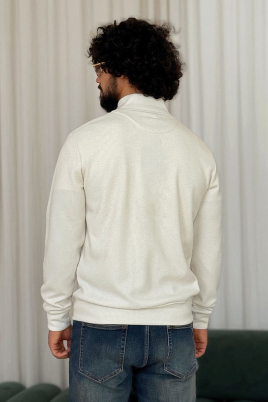 Мужская белая кофта на молнии Loro Piana