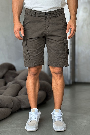 Зелёные шорты Stone Island cargo compass-patch   