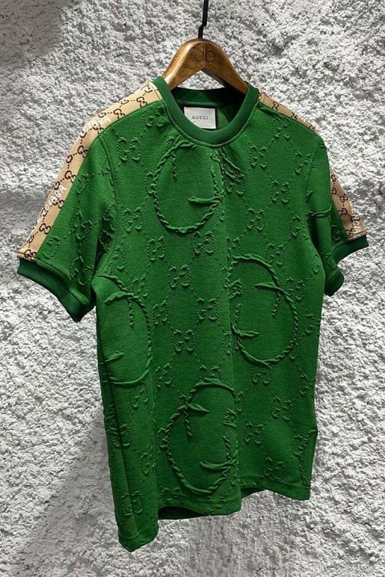 Мужская зелёная футболка Gucci x Balenciaga Collaboration