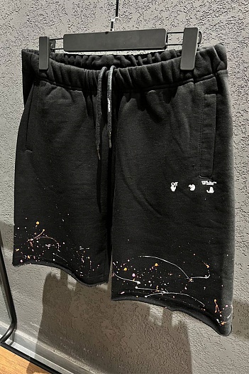 Чёрные мужские шорты Off-White Paint Splatter   