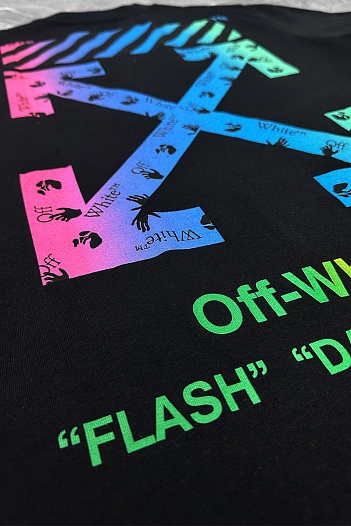Чёрная оверсайз футболка Off-White Flash Date Camera   