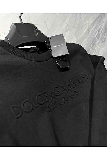 Чёрный мужской свитшот Dolce&Gabbana embossed logo   