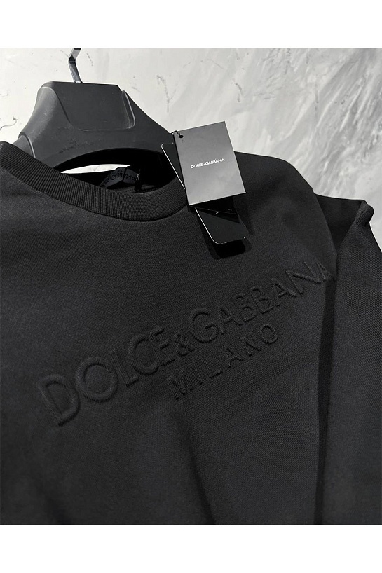 Чёрный мужской свитшот Dolce&Gabbana embossed logo