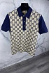 Мужское поло Gucci GG monogram all-over - Navy / Beige