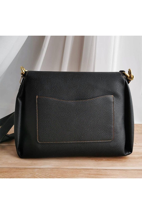 Кожаная сумка чёрного цвета Coach May 31x23 см