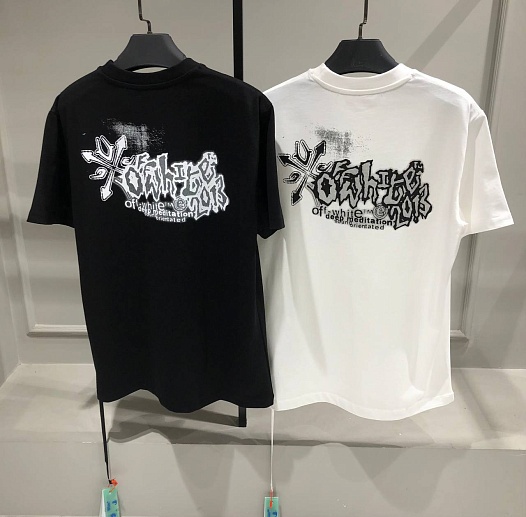 Белая оверсайз футболка Off-White Tribal Type   