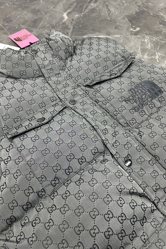 Серый жилет Gucci x The North Face Collaboration logo-embroidered