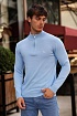 Мужской голубой джемпер Lacoste Zip Neck