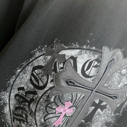Чёрная оверсайз футболка Chrome Hearts Premium   