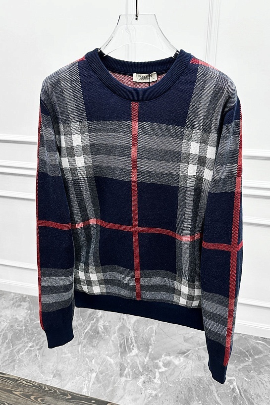 Мужская синяя кофта Burberry check pattern