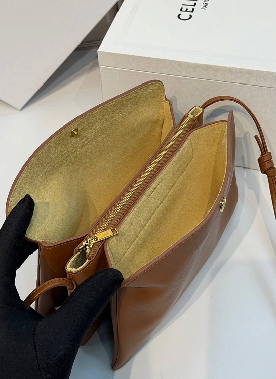 Кожаная сумка Celine Trio Flap premium 22.5x13x3.5 см