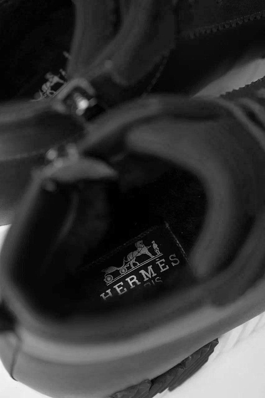 Кроссовки с мехом Hermes Bouncing high-top - Grey