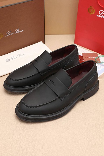 Кожаные лоферы Loro Piana Travis - Black   