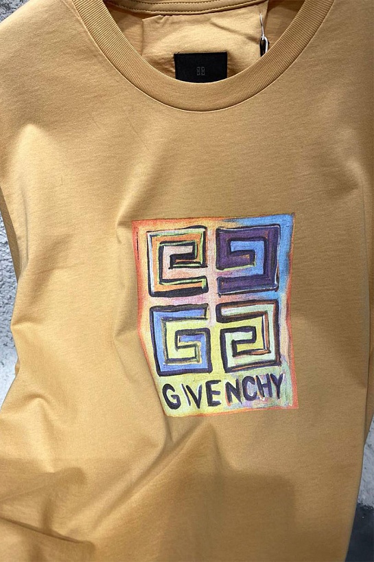 Бежевая оверсайз футболка Givenchy 4G Sun Print