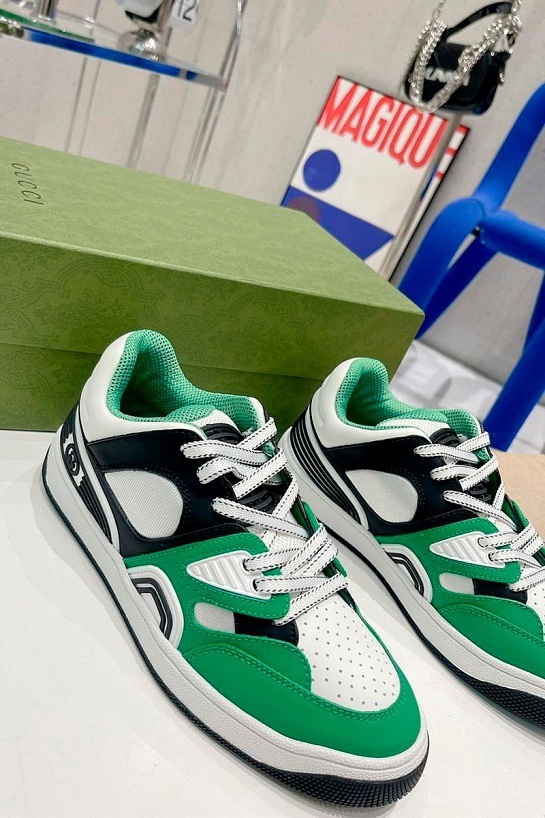 Мужские кожаные кроссовки Gucci