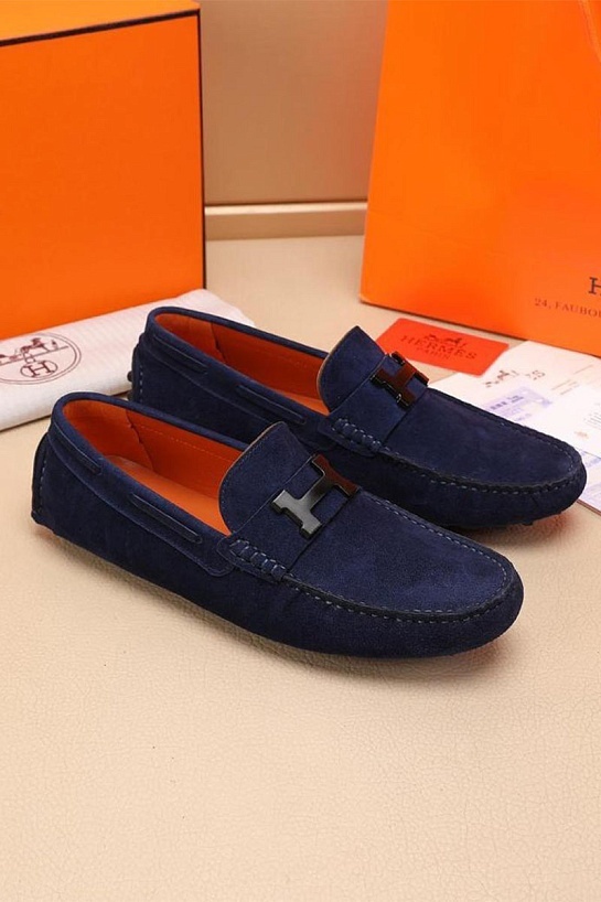 Мужские замшевые мокасины Hermes
