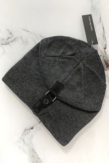 Мужская серая шапка Calvin Klein logo-patch   