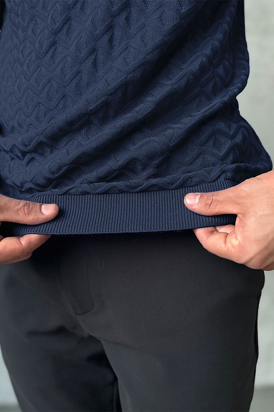 Мужское поло Stefano Ricci тёмно-синего цвета