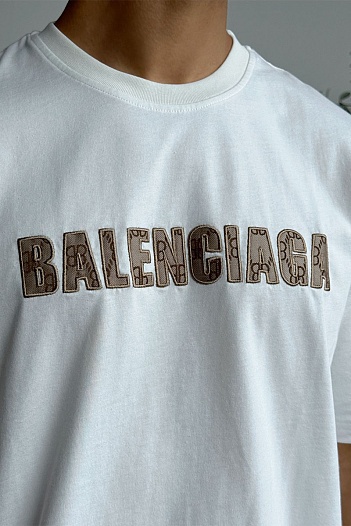 Мужская оверсайз футболка Balenciaga белого цвета   