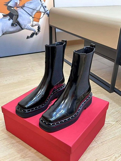 Женские кожаные сапоги Valentino premium   