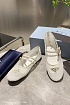 Женские сетчатые балетки Prada белого цвета