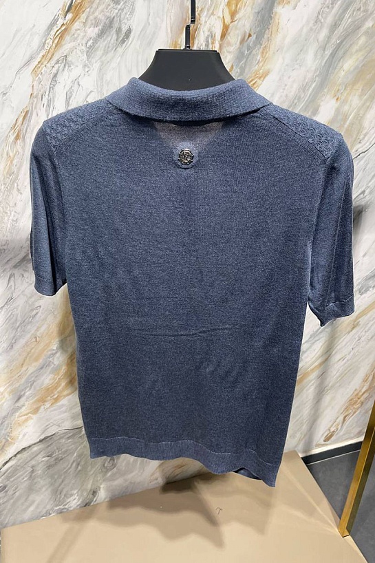 Мужское поло Stefano Ricci цвета индиго