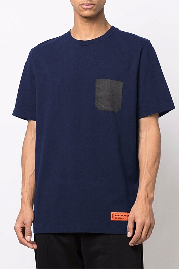 Синяя оверсайз футболка Heron Preston   