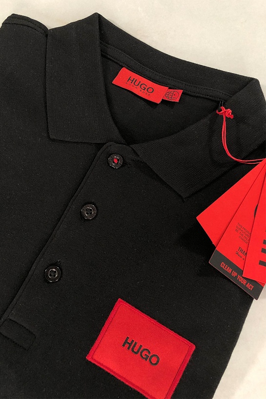 Чёрное мужское поло Hugo Boss