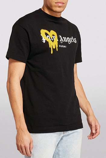 Мужская футболка Palm Angels Heart Sprayed Dubai - Black   