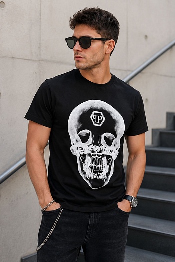 Футболка чёрного цвета Philipp Plein skull   