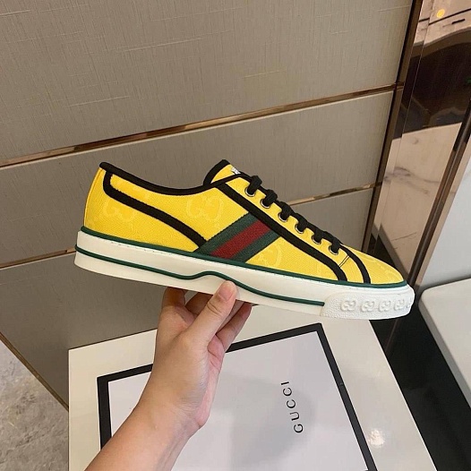 Мужские желтые кроссовки Gucci GG Monogram   