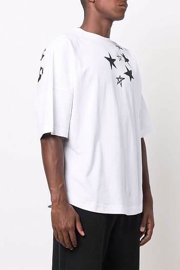 Мужская оверсайз футболка Palm Angels "Stars" - White   