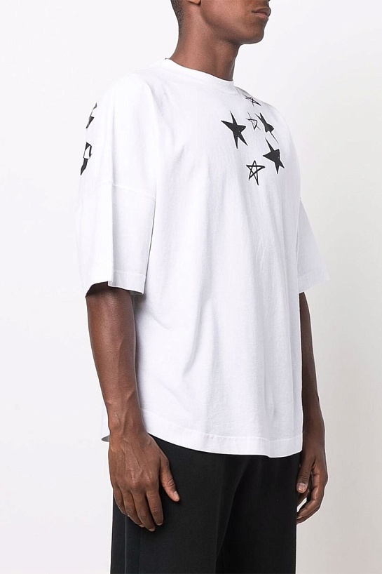 Мужская оверсайз футболка Palm Angels "Stars" - White