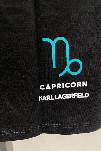 Женская чёрная футболка Karl Lagerfeld "Capricorn"   