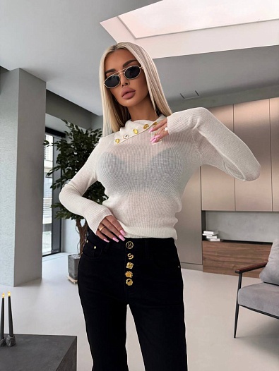 Женский трикотажный лонгслив Schiaparelli premium - White   