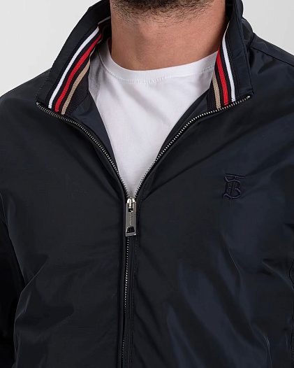 Ветровка тёмно-синего цвета Burberry TB logo-embroidered   