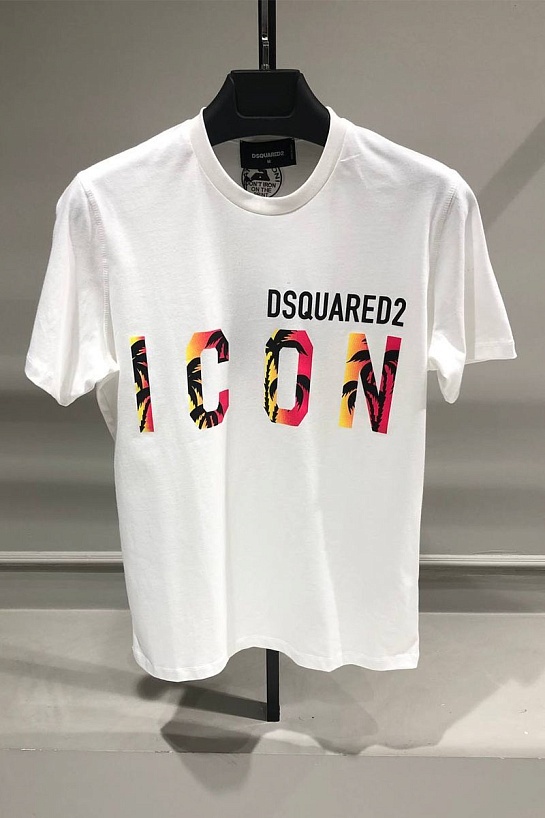 Футболка белого цвета Dsquared2 Icon tropical