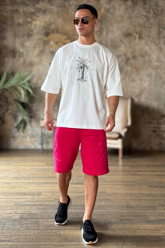 Белая оверсайз футболка Palm Angels logo print