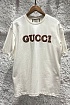 Брендовая оверсайз футболка Gucci белого цвета