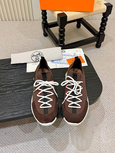 Текстильные кроссовки Hermes lift slip-on   