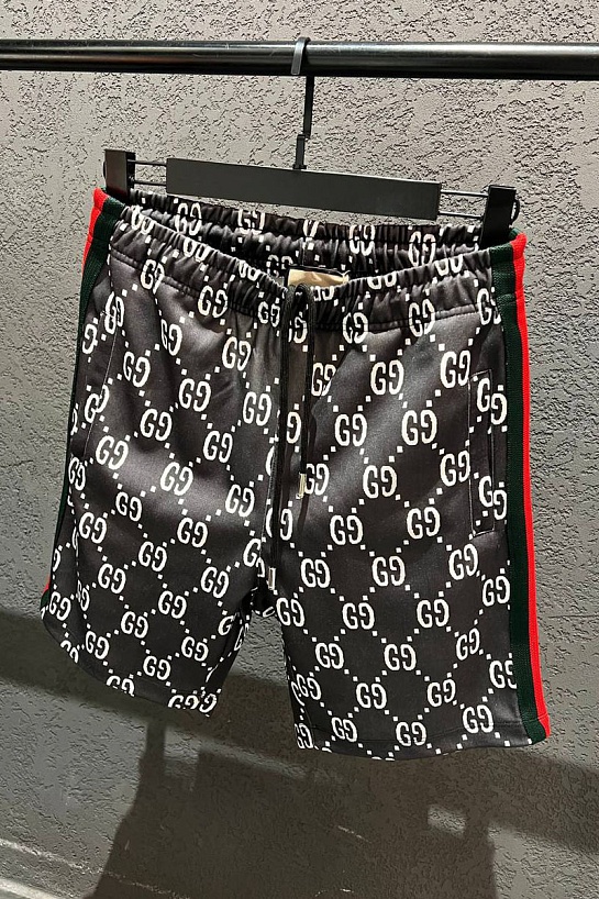 Мужские шорты чёрного цвета Gucci GG jacquard