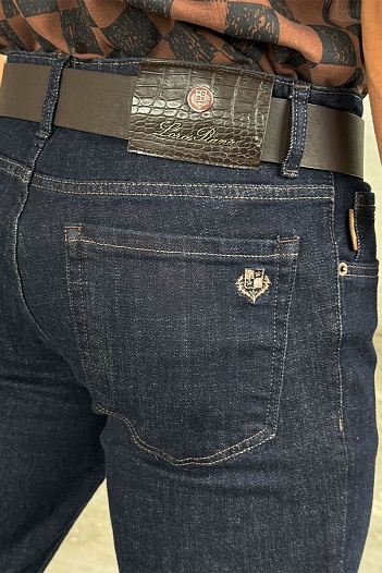 Джинсы тёмно-синего цвета Loro Piana regular fit   