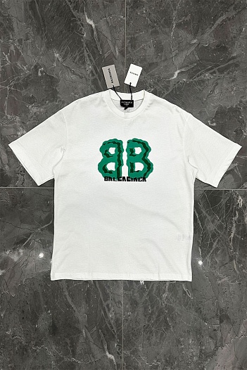 Белая оверсайз футболка Balenciaga logo print   