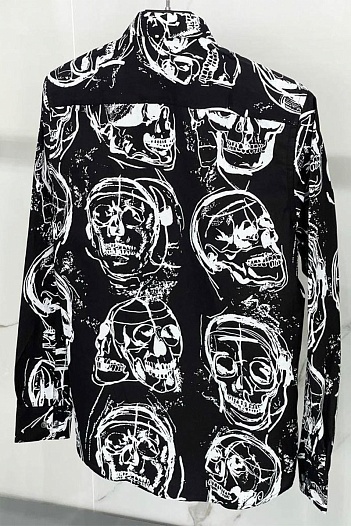 Мужская рубашка Alexander McQueen Skull - Black   