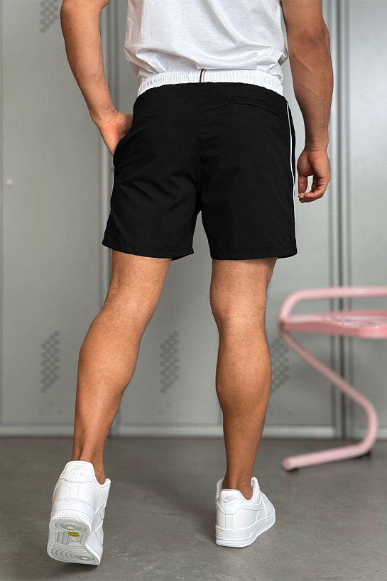 Мужские чёрные шорты Hugo Boss logo-print
