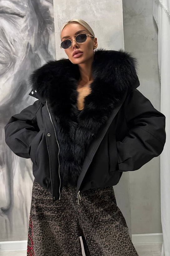 Женский бомбер с натуральным мехом Max Mara premium