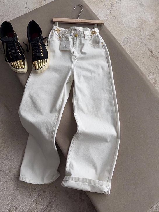 Женские джинсы Hermes premium - White