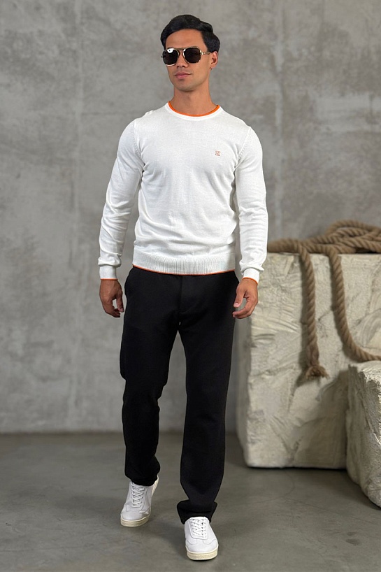 Мужской джемпер Hermes белого цвета